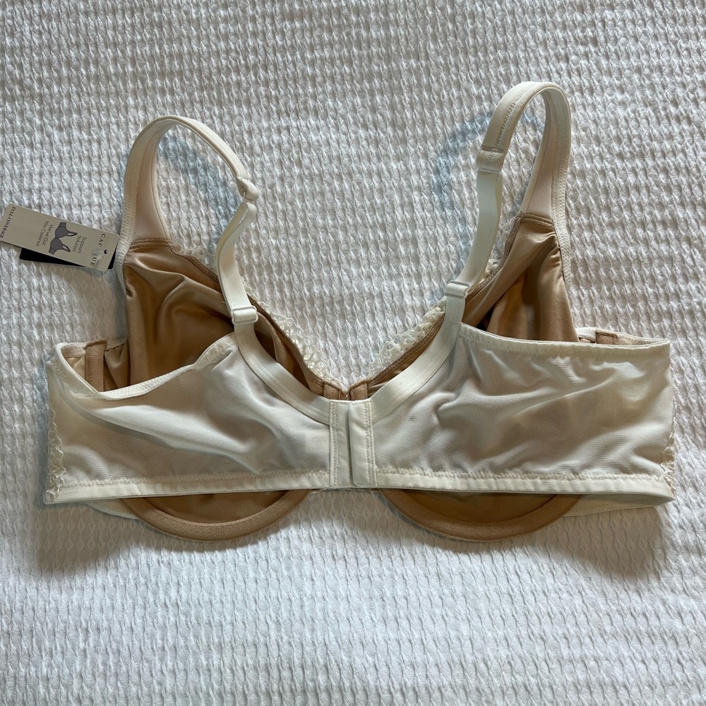 Cacique Cream Lace Underwire Bra with Floral Detailing - Picture 2 of 7